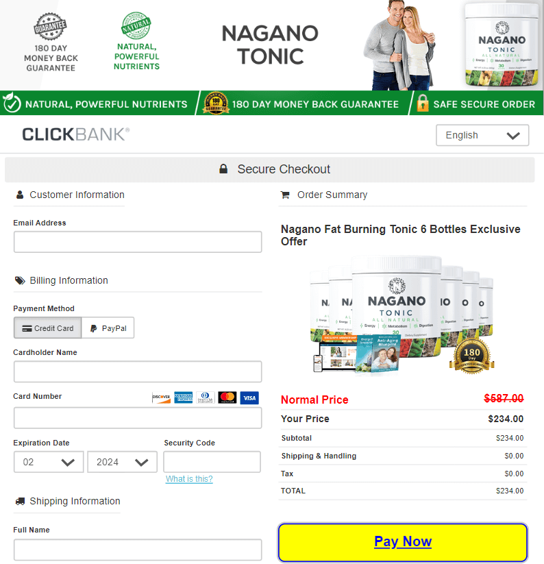 nagano lean body tonic order page